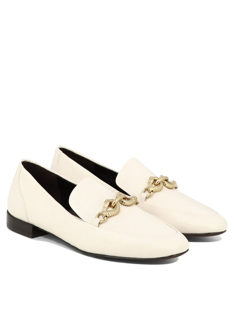 TORY BURCH Chic Jessa White Leather Loafers