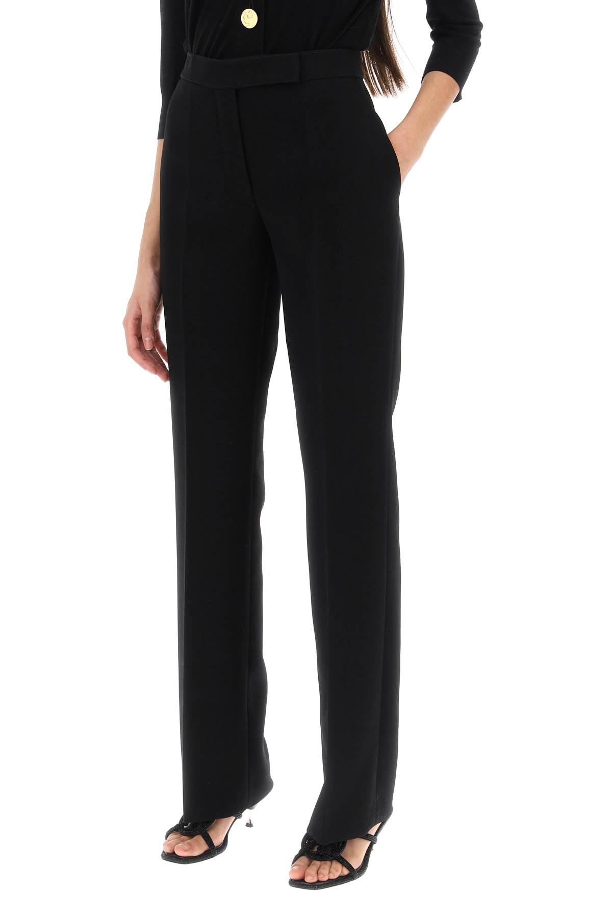 TORY BURCH Elegant Straight Leg Pants for Women in Black