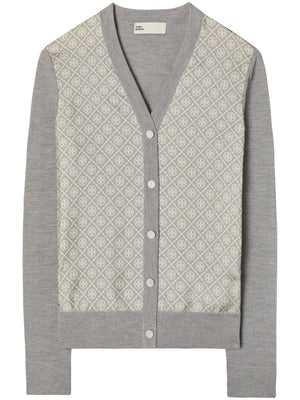 TORY BURCH WOOL V-NECKED CARDIGAN