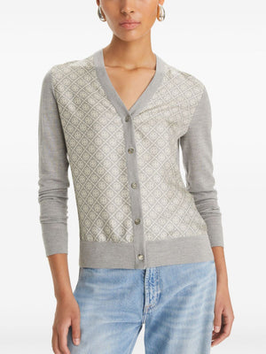 TORY BURCH WOOL V-NECKED CARDIGAN