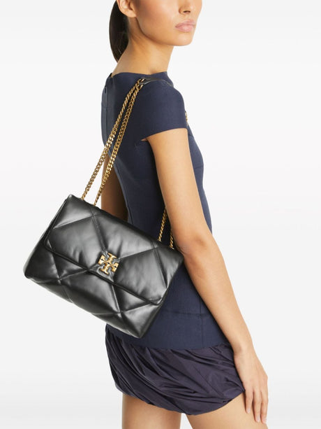TORY BURCH Stylish Black Quilted Leather Shoulder Handbag for Women - Carry All Your Essentials in Style!