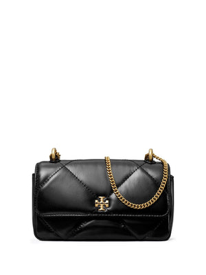 TORY BURCH Mini Kira Quilted Leather Crossbody Bag with Iconic Logo - Black