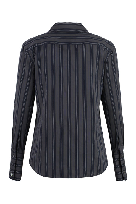 TORY BURCH Chic Striped Cotton Button-Up Shirt