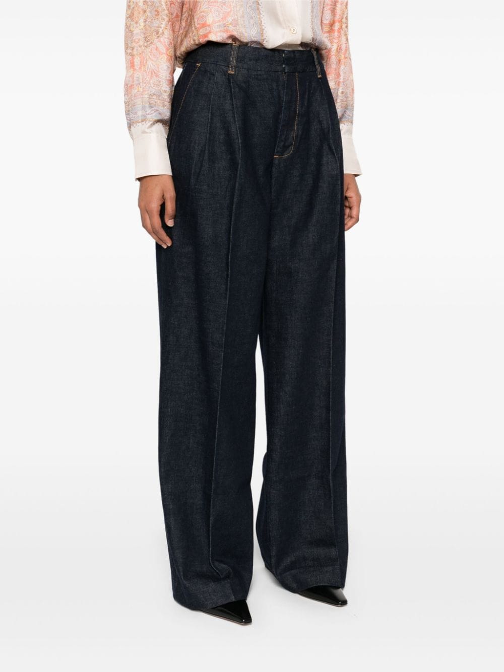 ZIMMERMANN Concealed Front Button Denim Trousers for Women