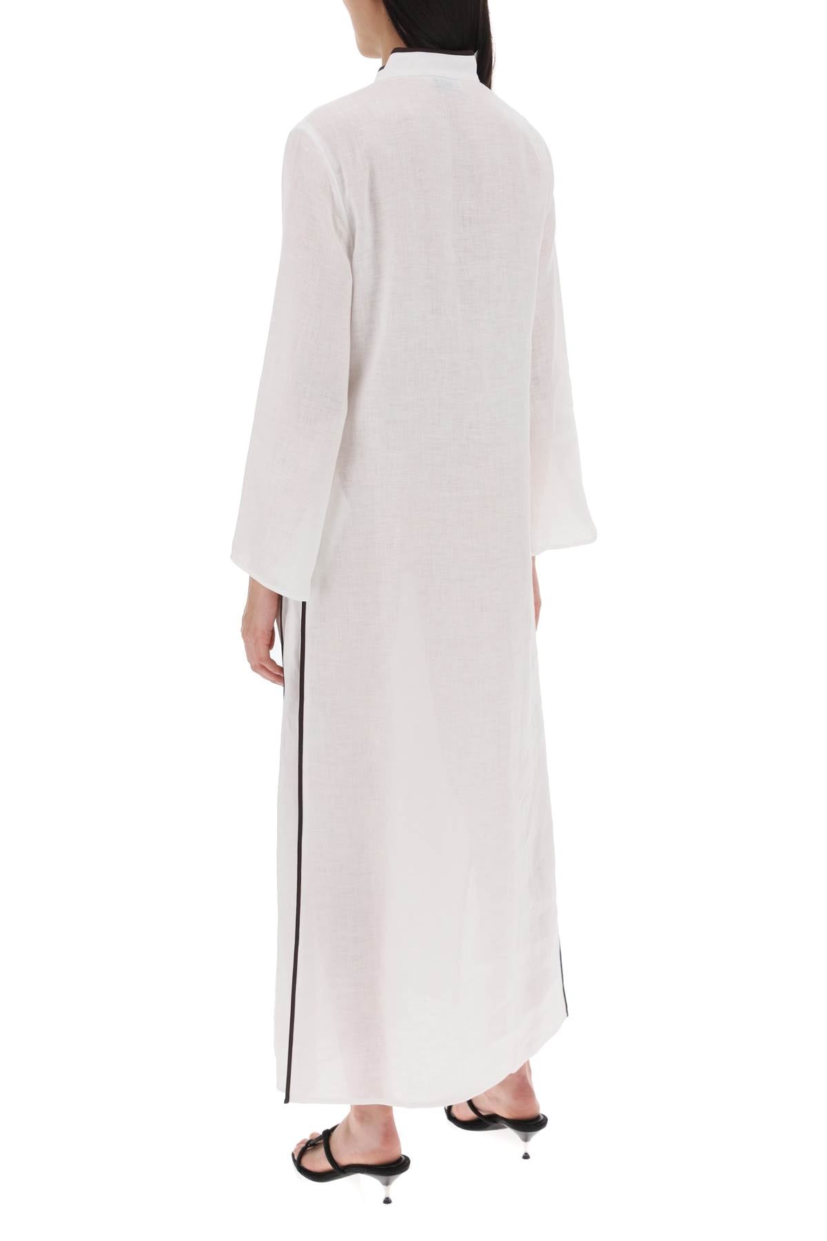 TORY BURCH Long Linen Caftan Dress for Women in White