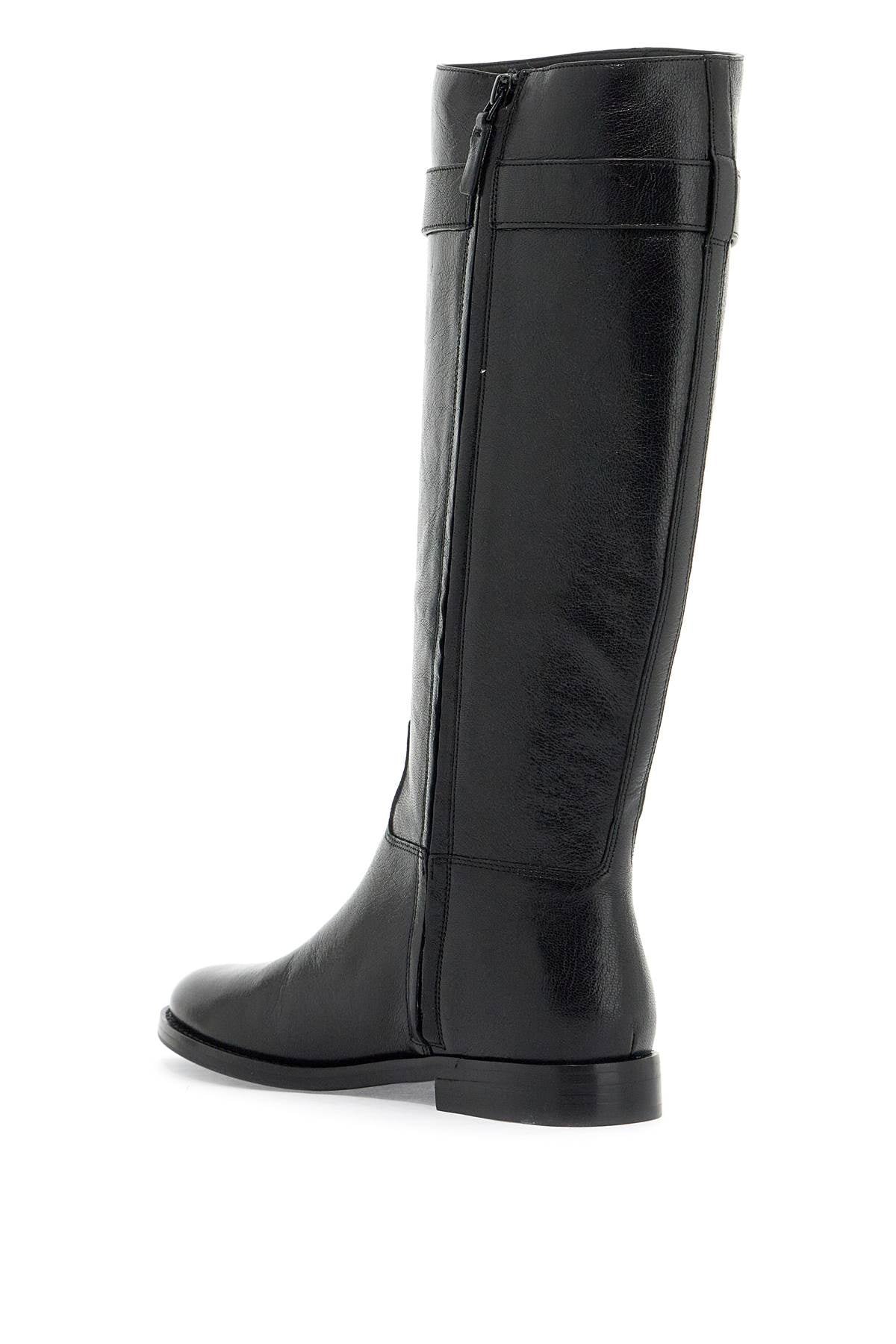 TORY BURCH Knee-High Leather Riding Boots with Signature Motif