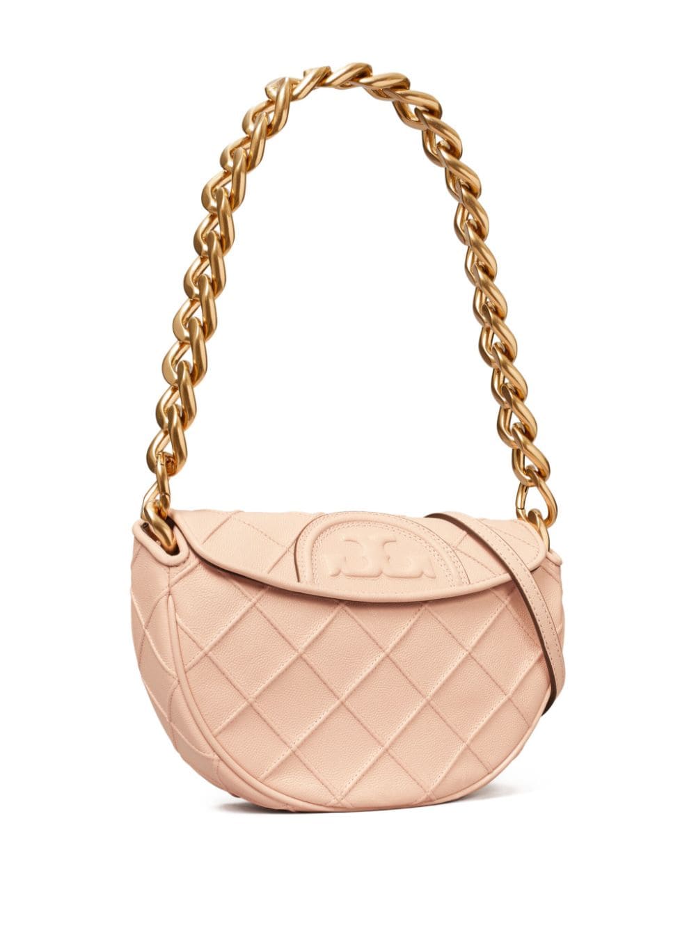 TORY BURCH Mini Rose Pink Leather Debossed Handbag