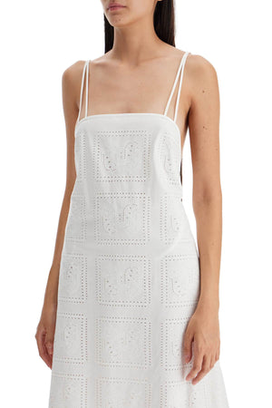 TORY BURCH Elegant Cotton Lace Midi Dress with Adjustable Straps