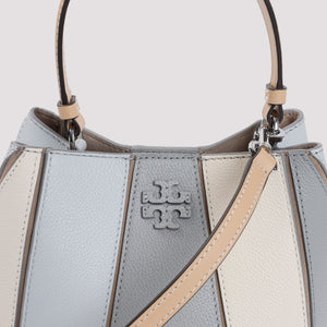 TORY BURCH McGraw Origami Mini Bucket Bag in Grey Leather 18x20x12cm