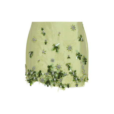 PRADA Embroidered Silk Mini Skirt