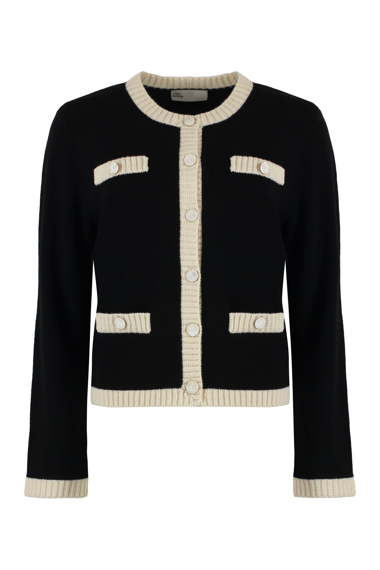 TORY BURCH Kendra Wool Cardigan with Four Front Pockets