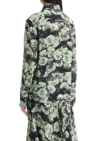 TORY BURCH Floral Ruffle Detail Viscose Shirt - Size 2