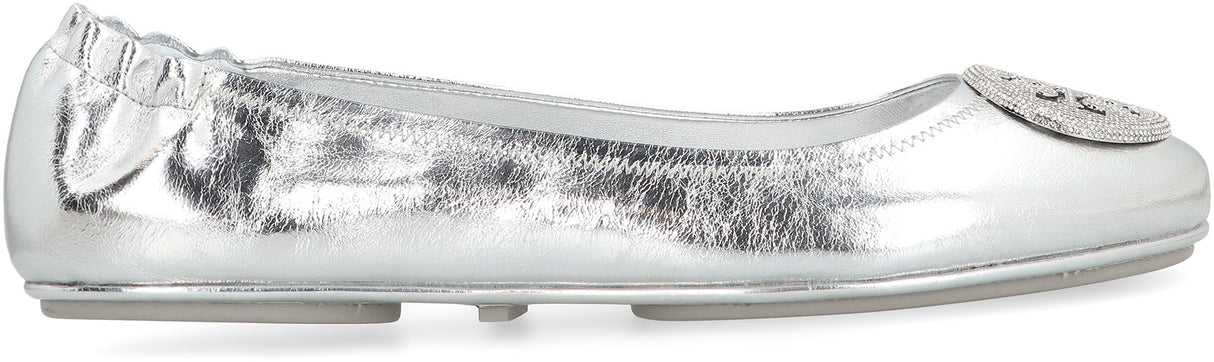 TORY BURCH Mini Metallic Leather Ballet Flats for Women