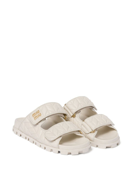 MIUMIU Luxurious Leather Slide Sandals with 3 cm Sole for Men