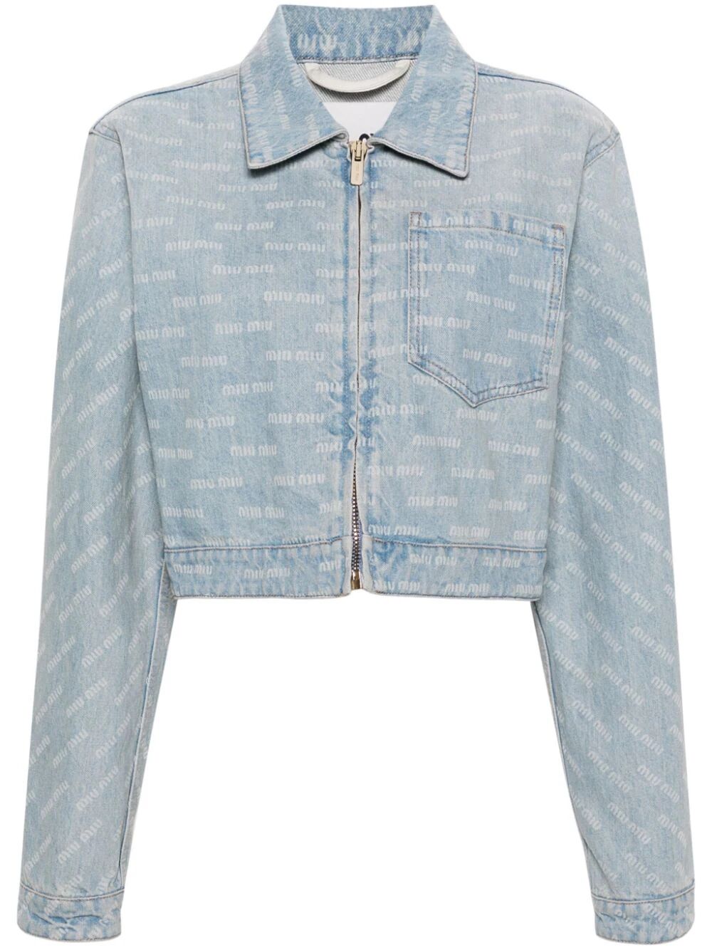 MIUMIU Cotton Logo Blouson Crop Jacket for Men