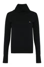 VIVIENNE WESTWOOD Black Ribbed Turtleneck Sweater for Women - FW23 Collection