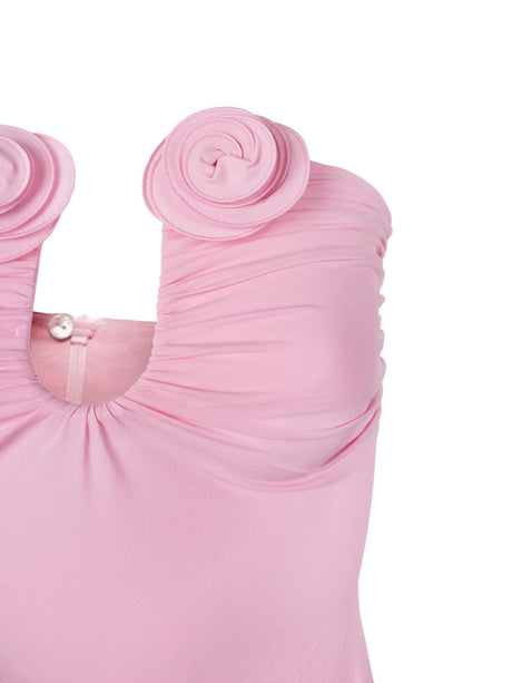 Đầm maxi không tay với hoa nổi bật màu hồng phấn thật sự hút mắt cho phái đẹp