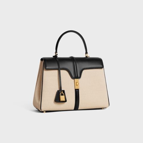 CELINE Stylish Black Top-Handle Handbag for Women | 100% Genuine Leather | Collection SS23