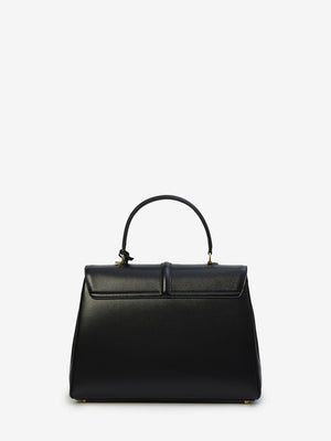 CELINE Classic 16 Handbag - Elegant Black Satin Calfskin (32x22x12cm)