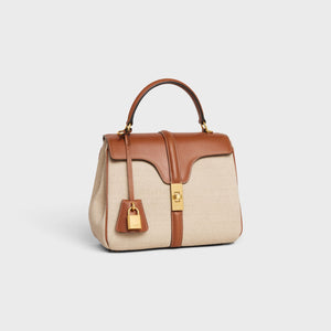 CELINE Tan Top-Handle Small 16 Handbag for Women, SS23