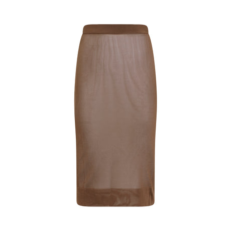 SAINT LAURENT Viscose Midi Skirt for Bold Elegance