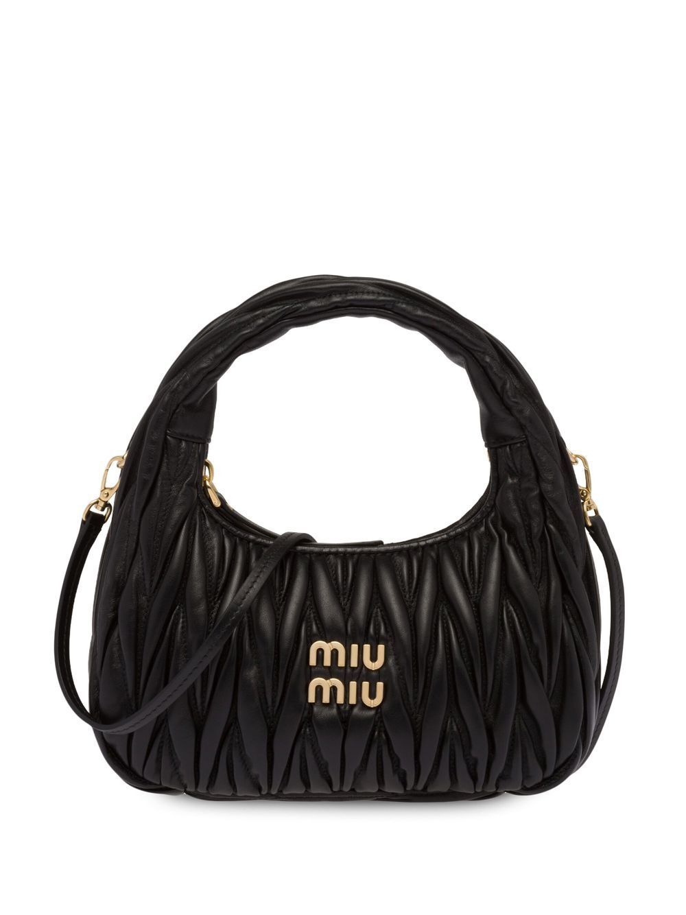 MIUMIU Mini Matelassé Nappa Leather Hobo Handbag