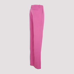 MAGDA BUTRYM Pink and Purple Wool and Silk Blend Pants for Women