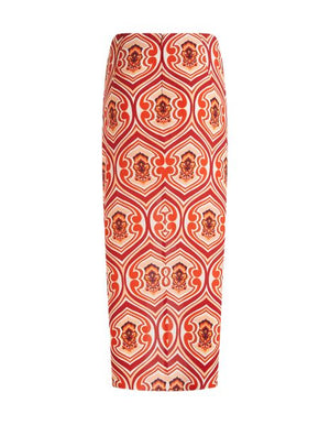 ETRO Orange Graphic Sarong Skirt for Women - SS22 Collection