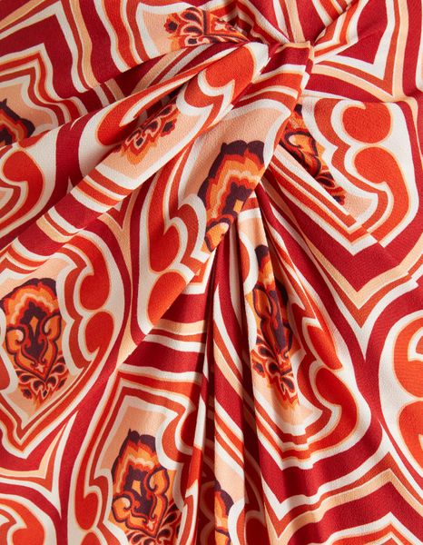 ETRO Orange Graphic Sarong Skirt for Women - SS22 Collection