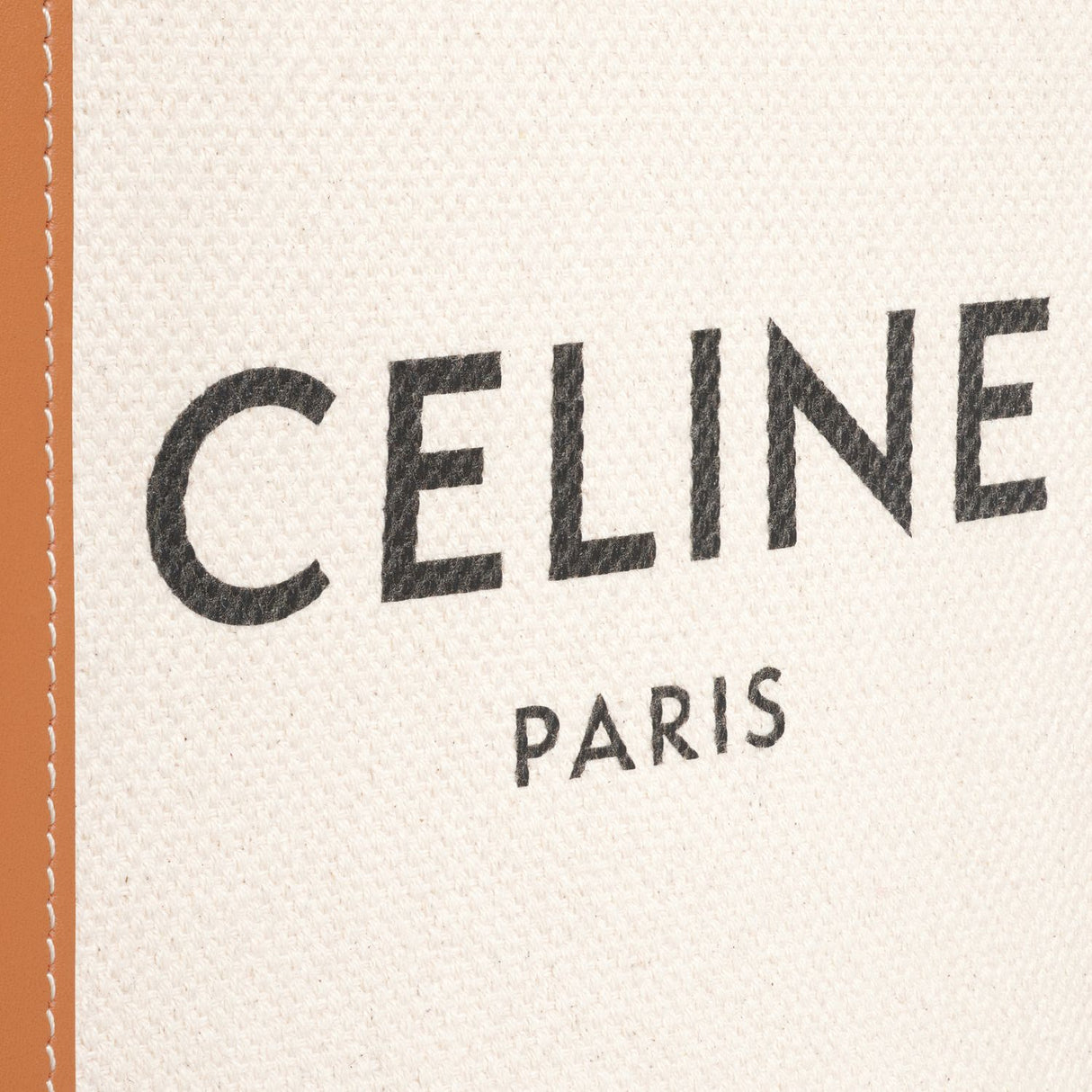 CELINE Mini Vertical Tote Bag in Tan Cotton & Leather for Women SS23