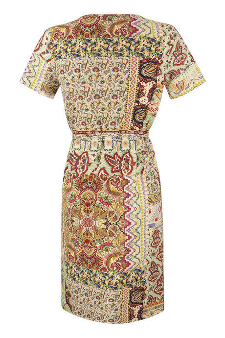 Áo đầm patchwork in cho phụ nữ - SS22
