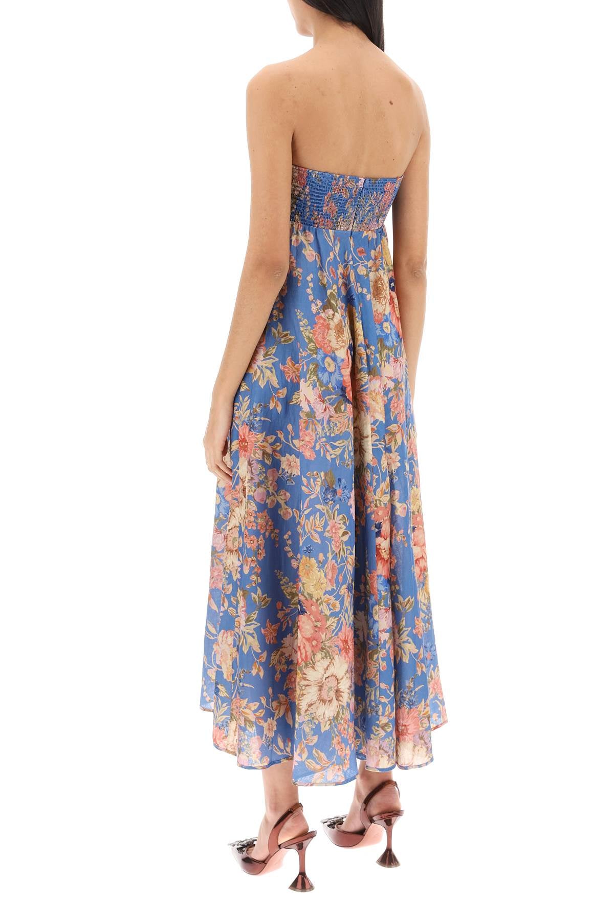 ZIMMERMANN Floral-Printed Empire Silhouette Bandeau Dress