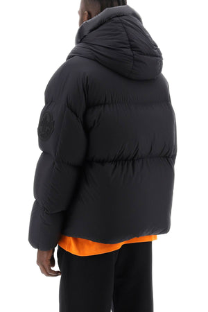 MONCLER X ROC NATION BY JAY Z Men's Black Down Jacket with Detachable Hood and Logo Patch