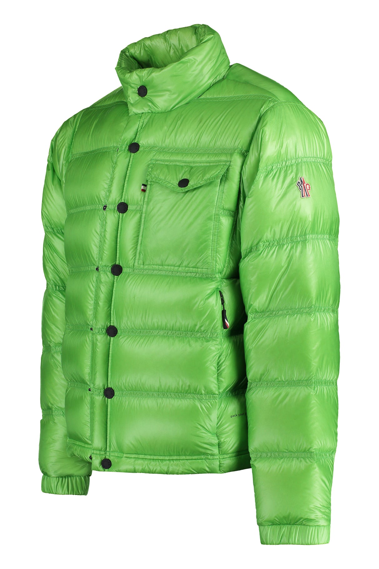 MONCLER GRENOBLE Men's Green Down Jacket with Removable Gloves and Adjustable Hem - FW23 Collection