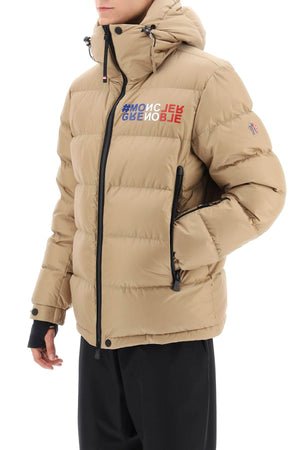 MONCLER GRENOBLE Men's Beige Short Down Jacket for Skiing