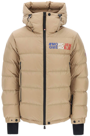 MONCLER GRENOBLE Men's Beige Short Down Jacket for Skiing