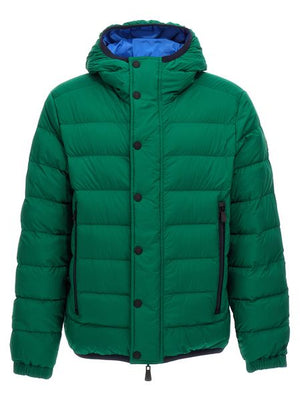 MONCLER Reversible Down Jacket for Men - Durable Canvas, Raffia Detailing, FW23 Collection