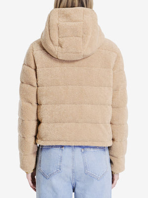 MONCLER Chic Beige Short Down Jacket with Hood