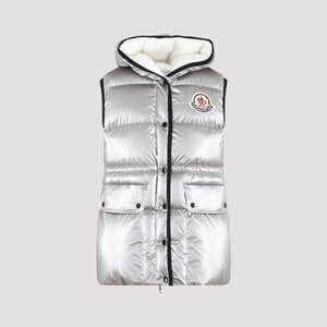 MONCLER Gray Goose Down Bodywarmer Jacket for Women