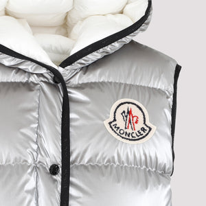 MONCLER Gray Goose Down Bodywarmer Jacket for Women