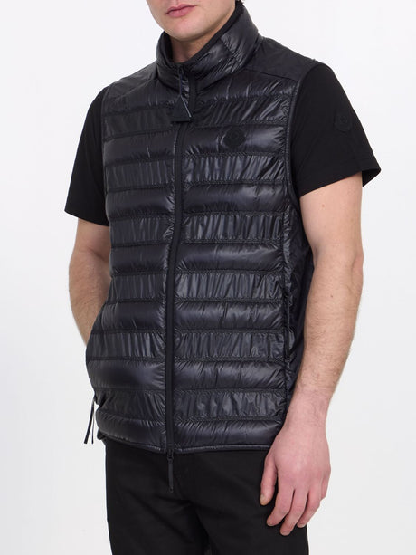 MONCLER Men's Gray Goose Down Vest for the SS24 Season