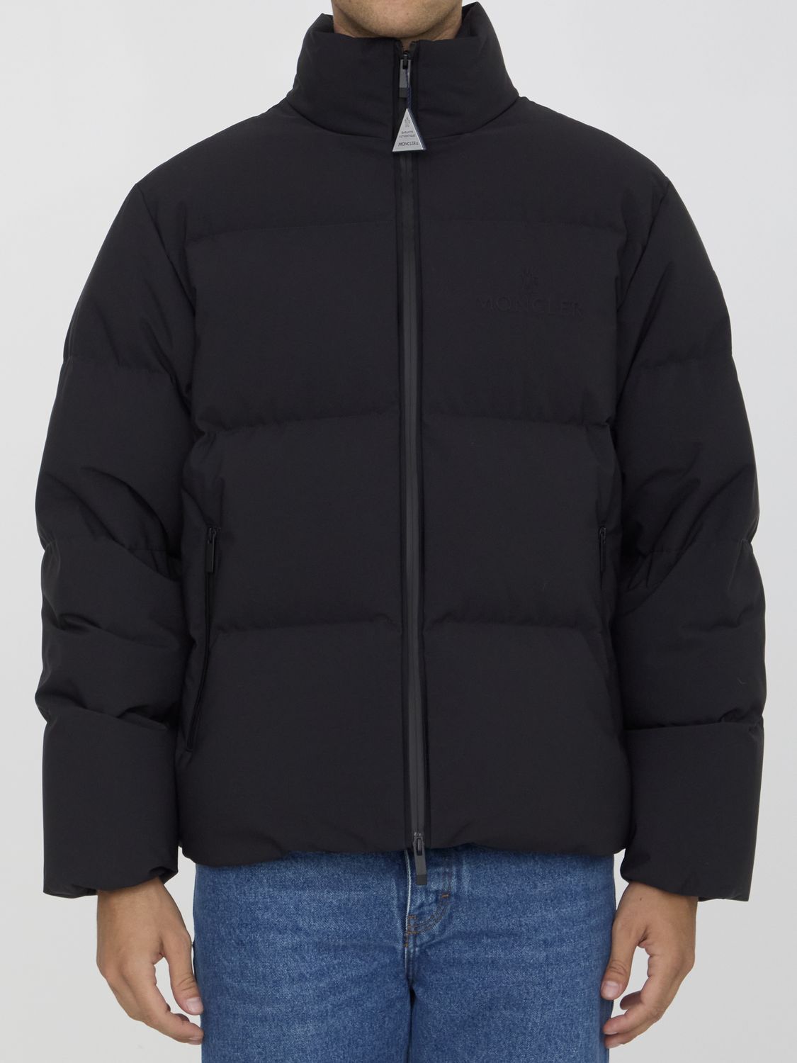 MONCLER Men's Short Down Jacket in Dark Blue