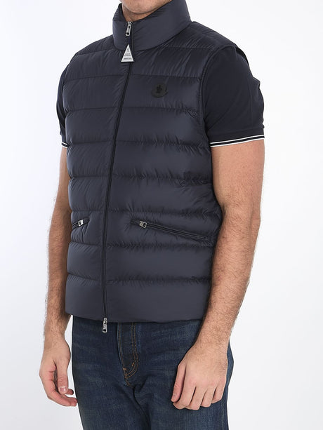 MONCLER Slim Fit Padded Vest with Down Fill - Size US 04