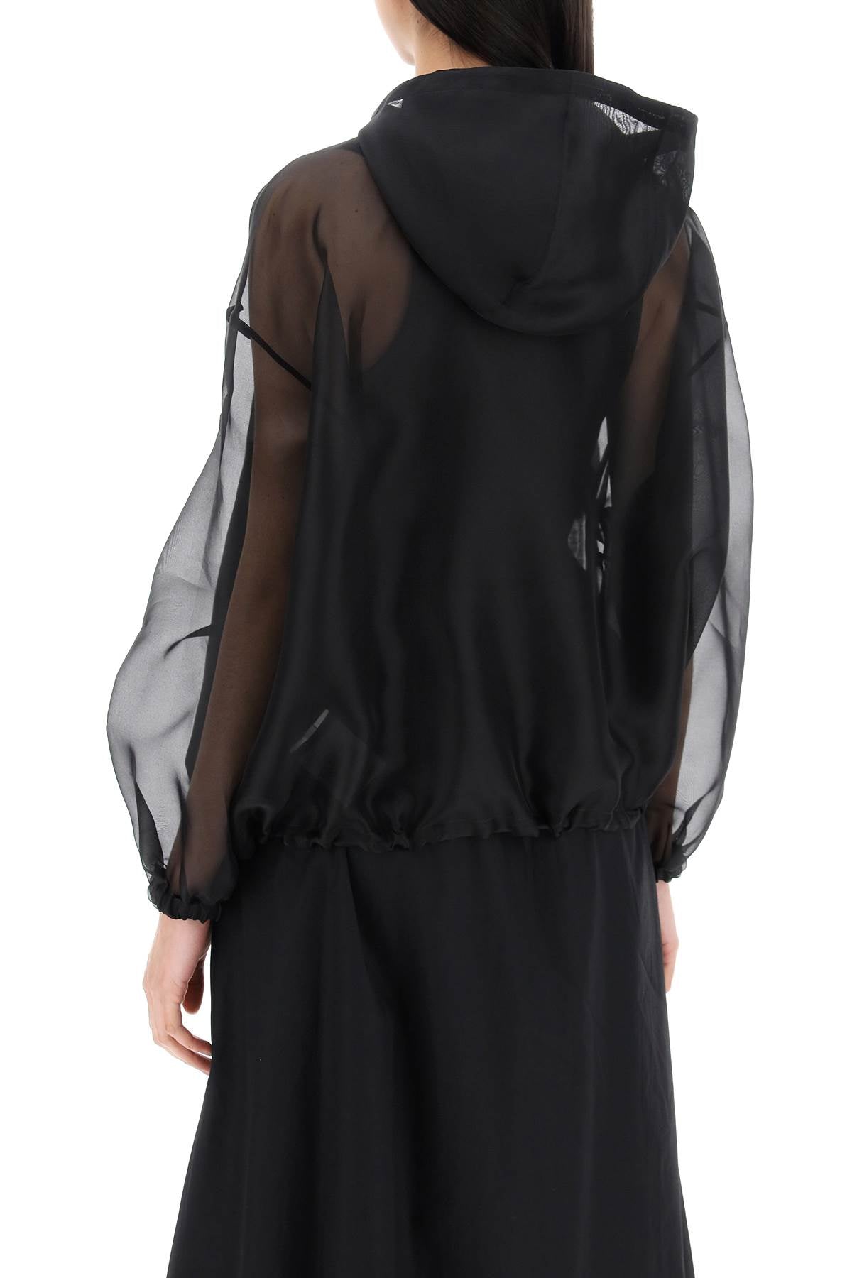 MONCLER Black Silk Light Knit Jacket for Women