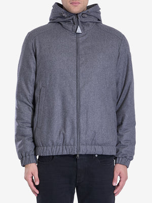 MONCLER Short Down Jacket for Men - Grey Cashmere Mini Style