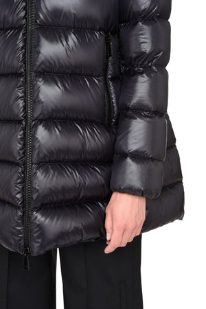 MONCLER Elegant Long Down Jacket with Hood