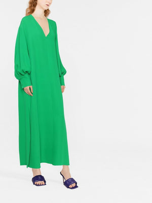 VALENTINO Pure Green Silk Dress for FW22