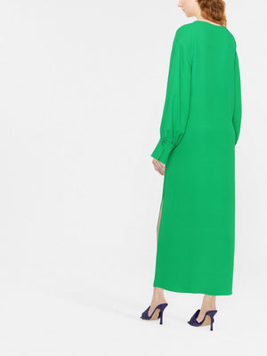 VALENTINO Pure Green Silk Dress for FW22