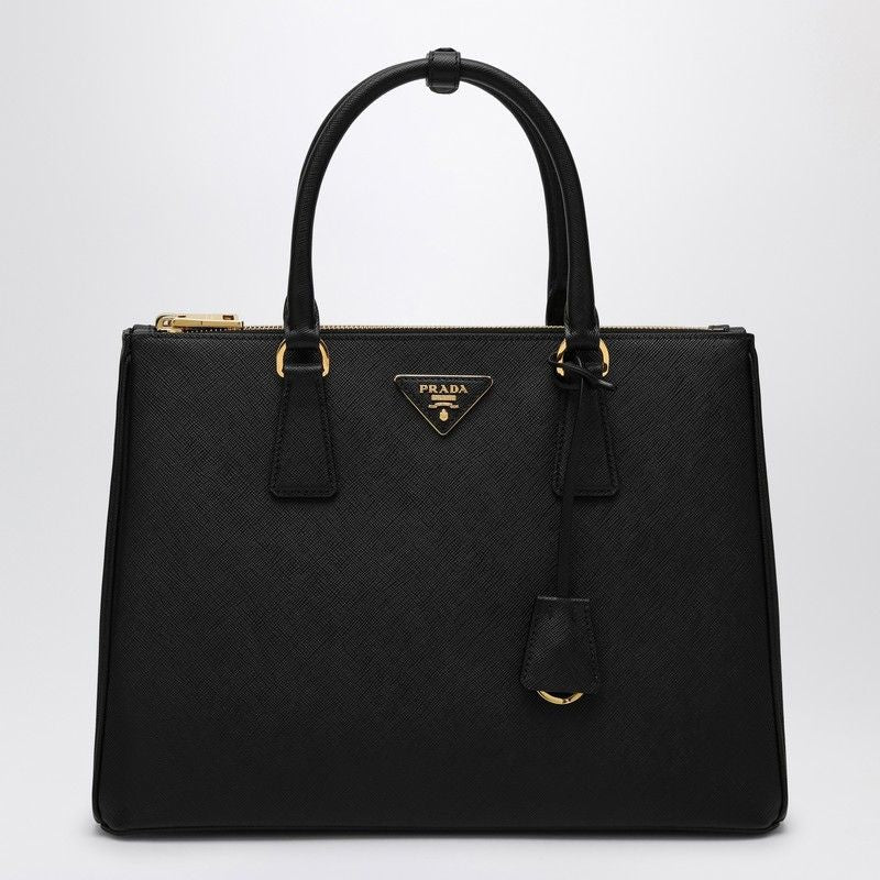 PRADA Spacious Black Saffiano Leather Handbag