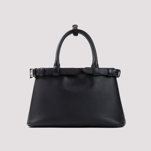 PRADA Elegant Mini Buckle Leather Tote